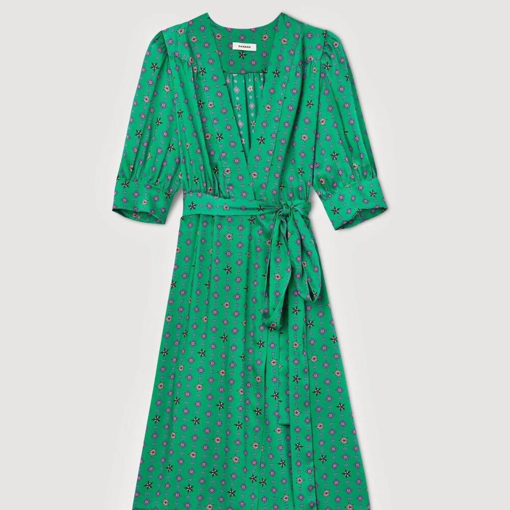 Gorgeous Sandro dress in green, 100% silk size 4 (FR 36)